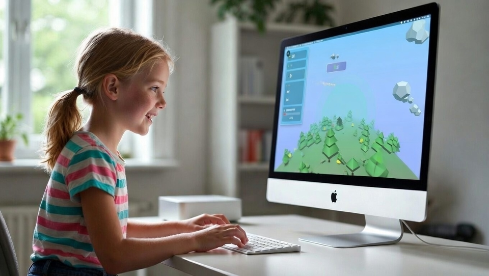 Playing typing game in TypeLab while practicing touch typing